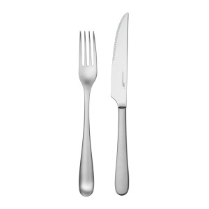 Mogano Satin Steak Knife & Fork Set