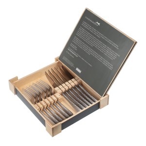 Planish Satin Steak Knife & Fork Set